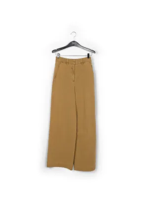 Khaki straight-leg pants