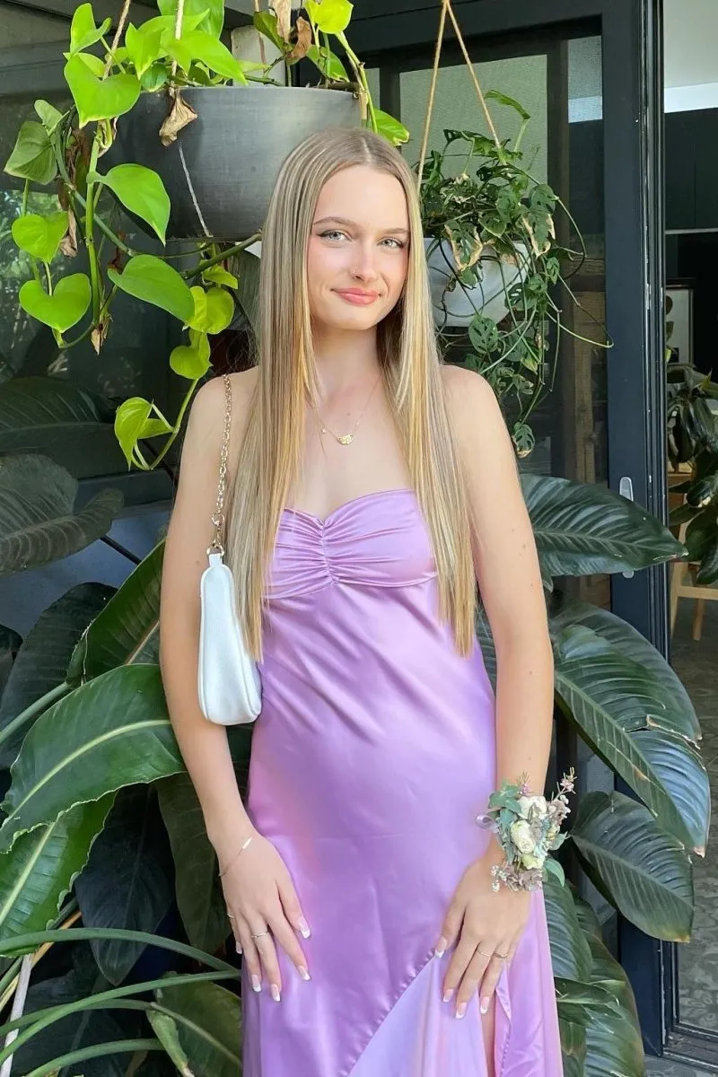 Kitri | Sweetheart Long Sheath Prom Dress With Split