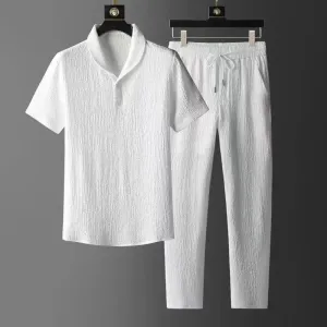 Klarity Couture Slim Fit Zweiteiliges Set mit Kordelzughose