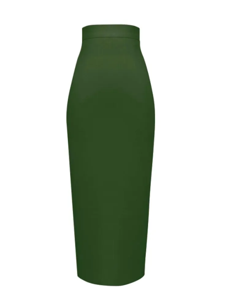 Knee Length Bandage Skirt Women Elastic Bodycon Summer Pencil Skirts