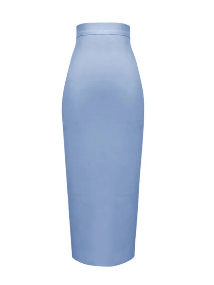 Knee Length Bandage Skirt Women Elastic Bodycon Summer Pencil Skirts