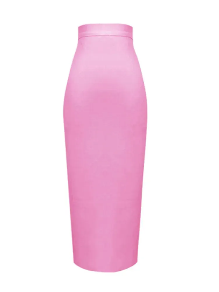 Knee Length Bandage Skirt Women Elastic Bodycon Summer Pencil Skirts