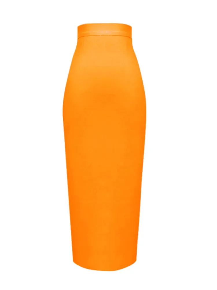 Knee Length Bandage Skirt Women Elastic Bodycon Summer Pencil Skirts