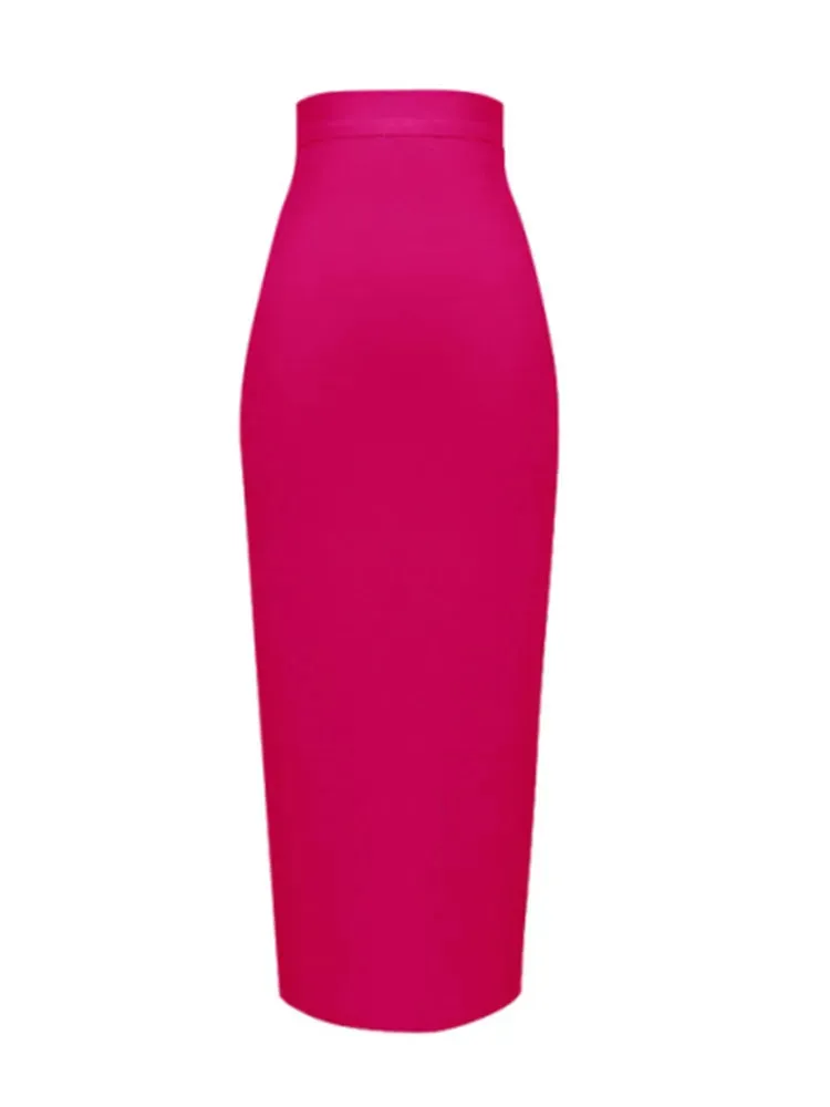 Knee Length Bandage Skirt Women Elastic Bodycon Summer Pencil Skirts