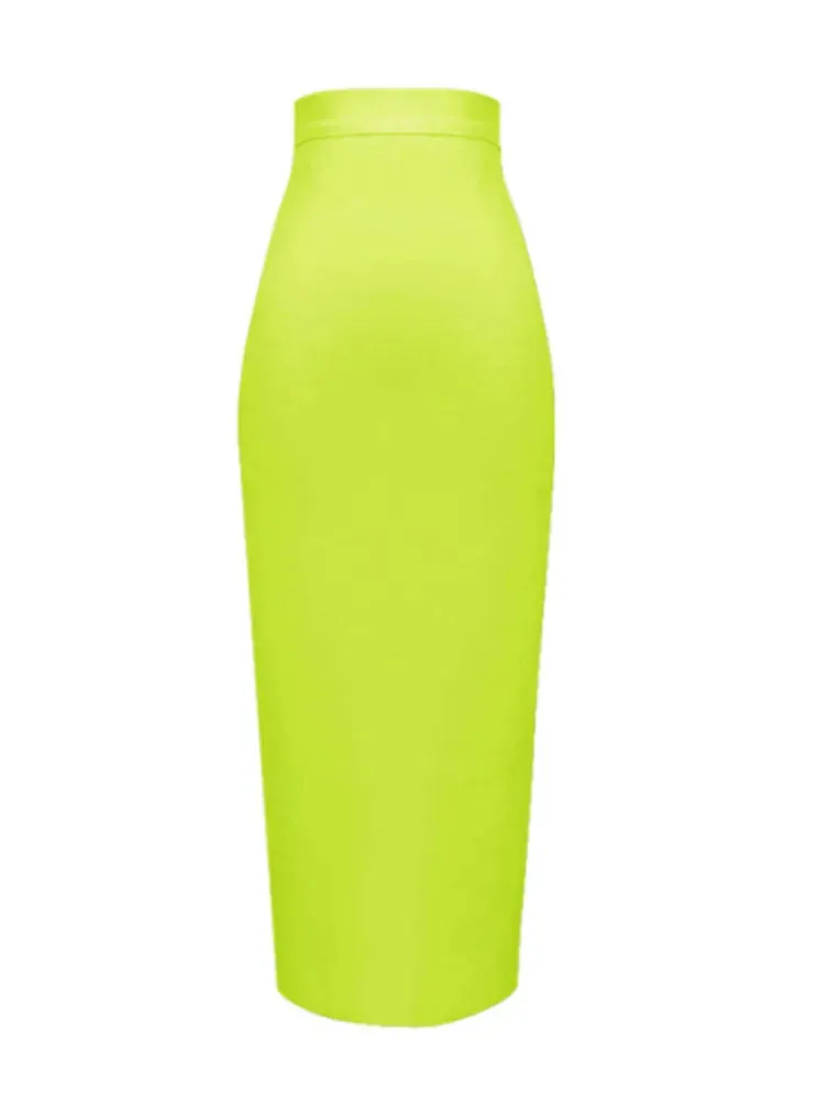 Knee Length Bandage Skirt Women Elastic Bodycon Summer Pencil Skirts