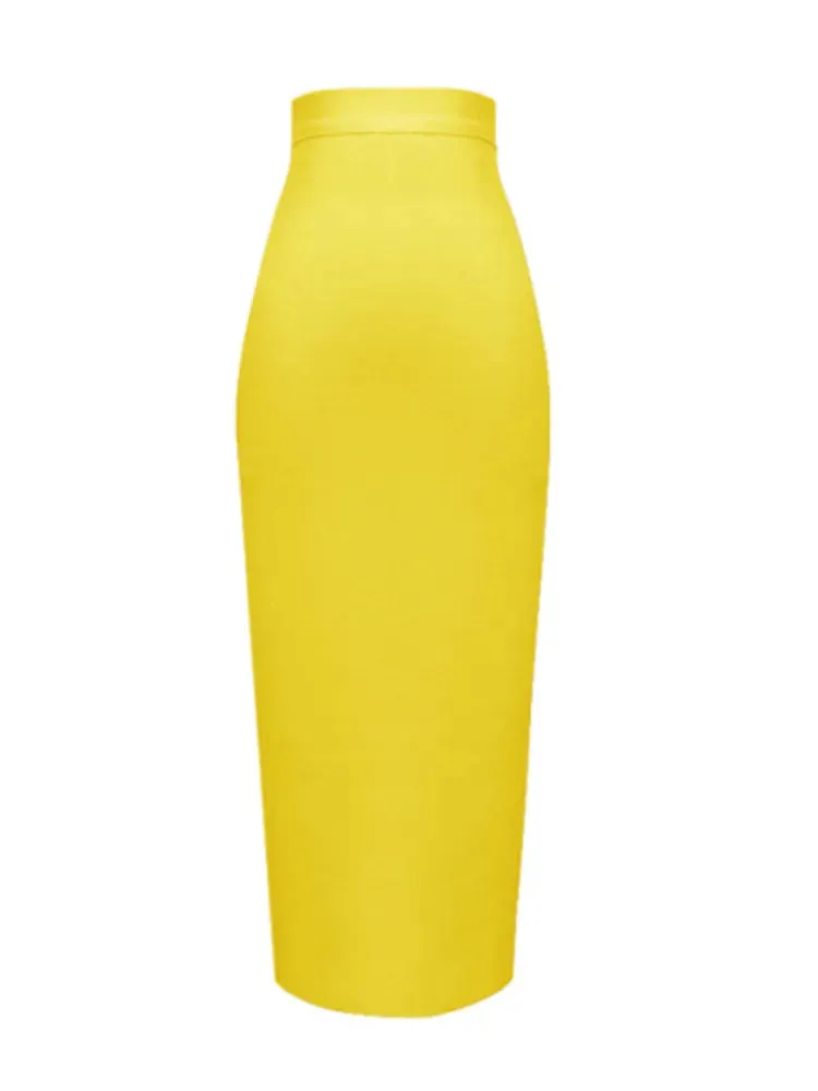 Knee Length Bandage Skirt Women Elastic Bodycon Summer Pencil Skirts
