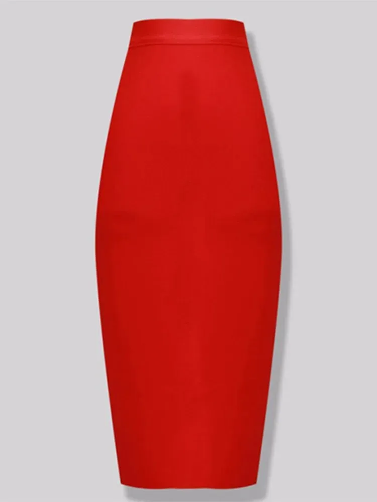 Knee Length Bandage Skirt Women Elastic Bodycon Summer Pencil Skirts