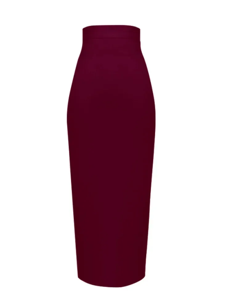 Knee Length Bandage Skirt Women Elastic Bodycon Summer Pencil Skirts