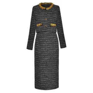 Krystin Striped Tweed Suit