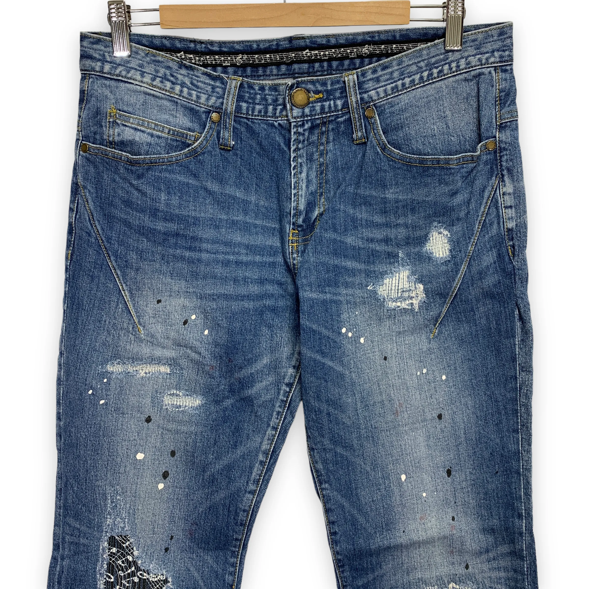[L] Number Nine x Loveless Distressed Denim Jeans Indigo