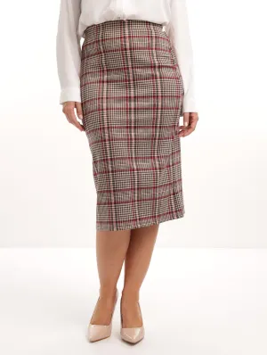 Ladies Check Pencil Skirt