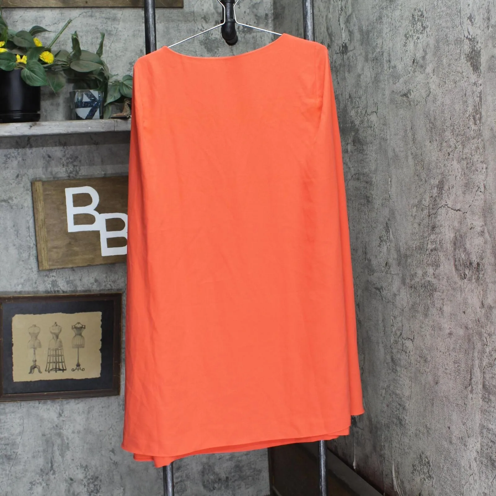 Lauren Ralph Lauren Womens Cape Lined Sheath Dress Coral Orange Pink 16
