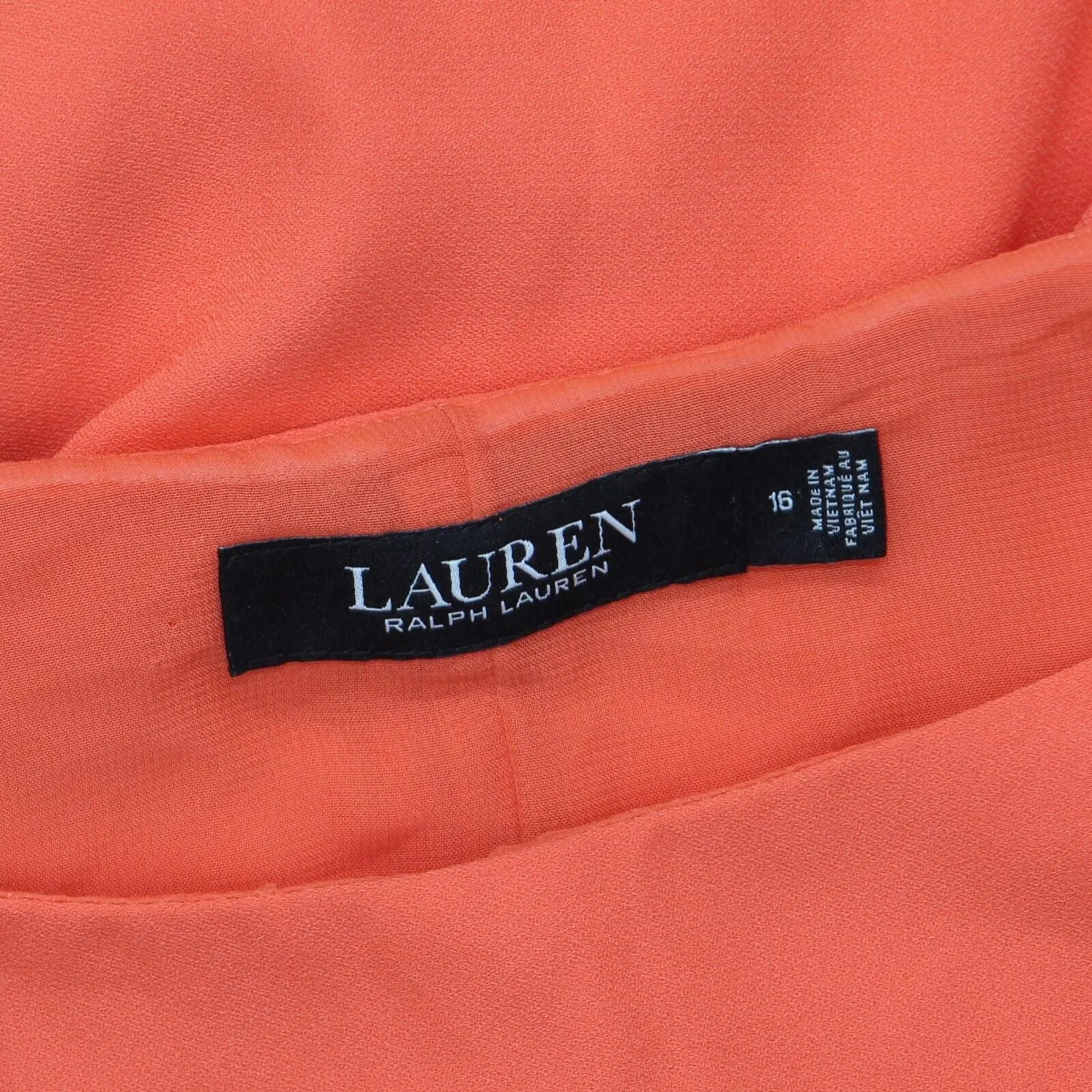 Lauren Ralph Lauren Womens Cape Lined Sheath Dress Coral Orange Pink 16