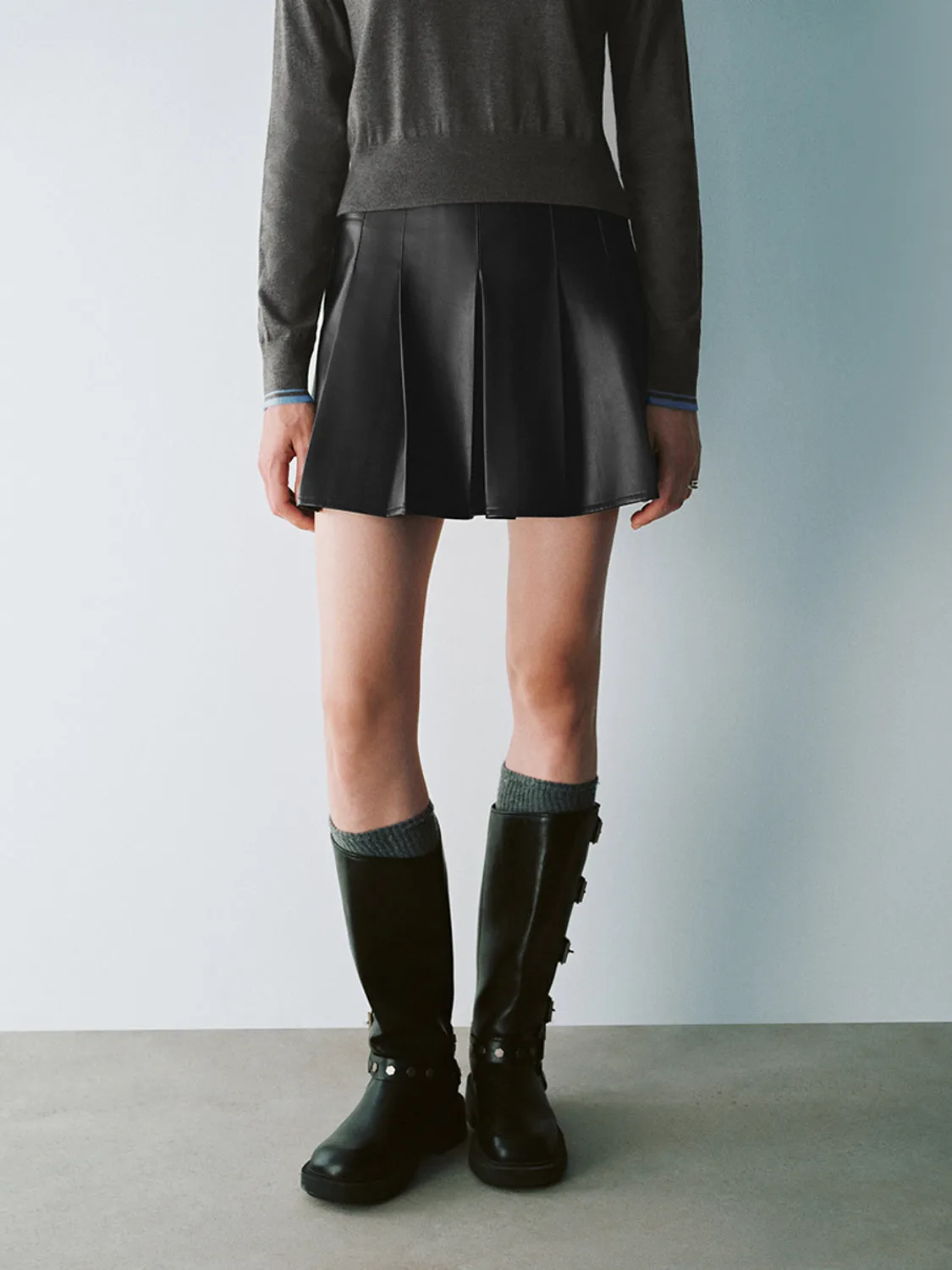 Leather A-Line Skirts