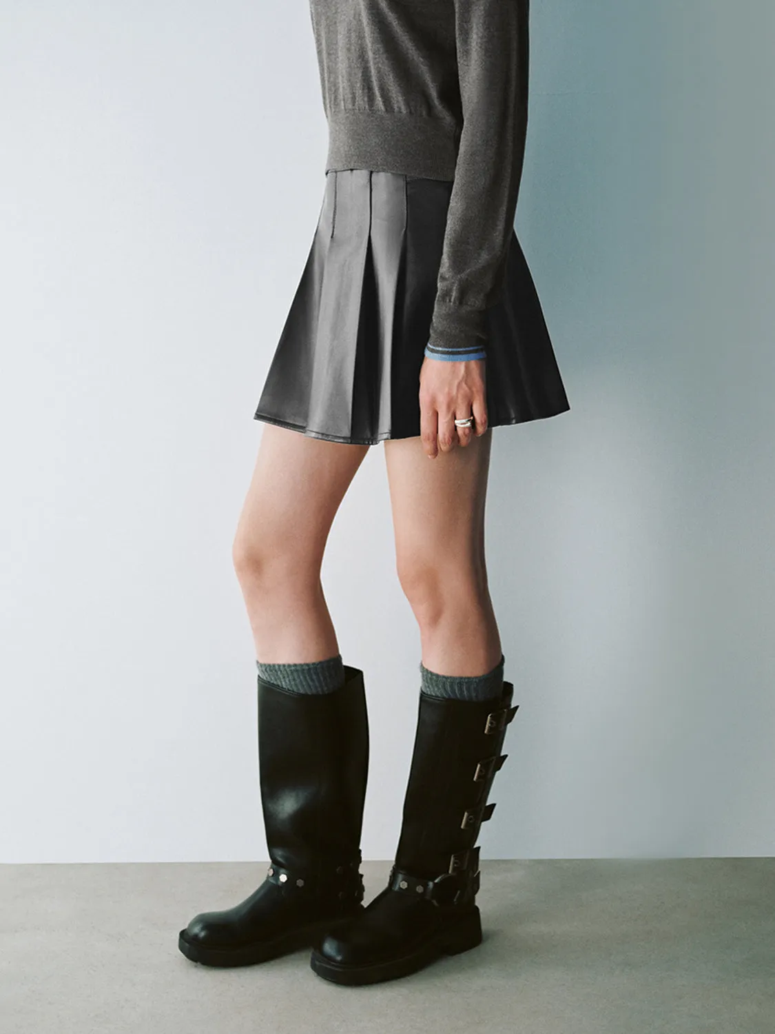 Leather A-Line Skirts
