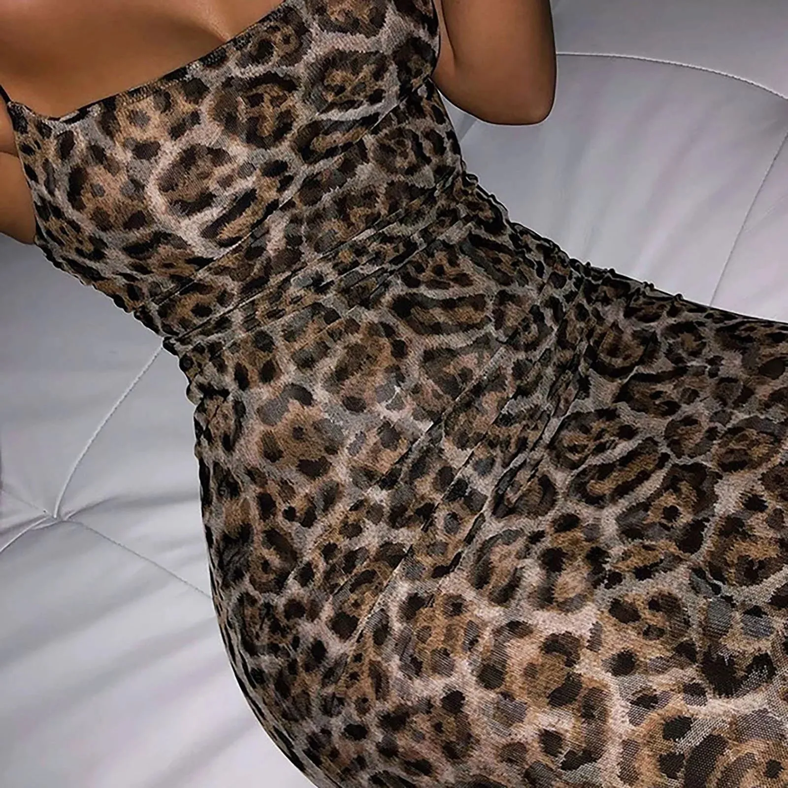 Leopard Print Long Bodycon Dress