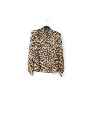 Leopard-print loose-fit top