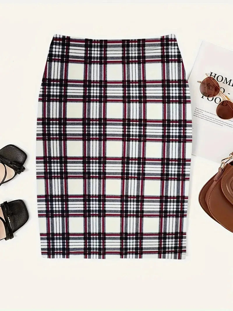 Lexi Spring Slim Plaid Skirt