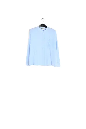 Light blue polka dot silk buttoned blouse
