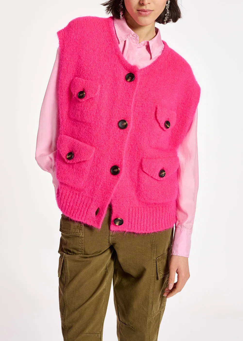 Light pink relaxed-fit silk shirt