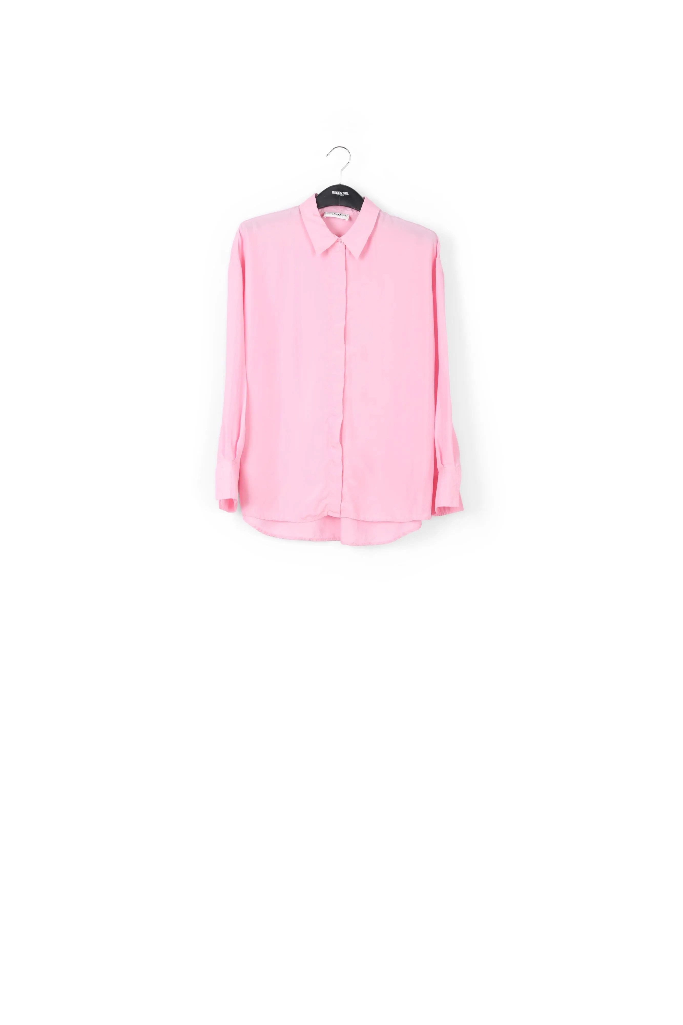 Light pink relaxed-fit silk shirt