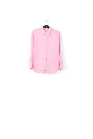 Light pink relaxed-fit silk shirt
