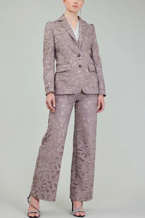 Lined Lace Straight Pants