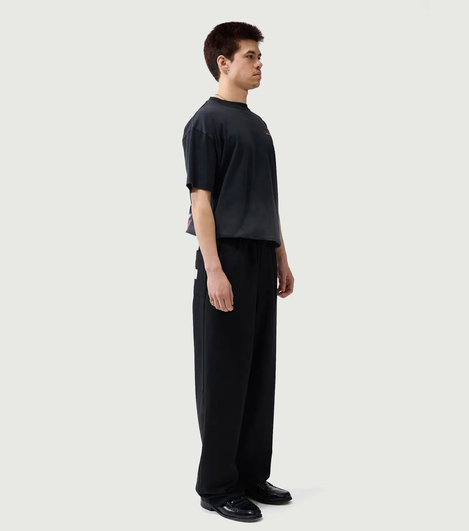 Lined Wool Work Trousers Black