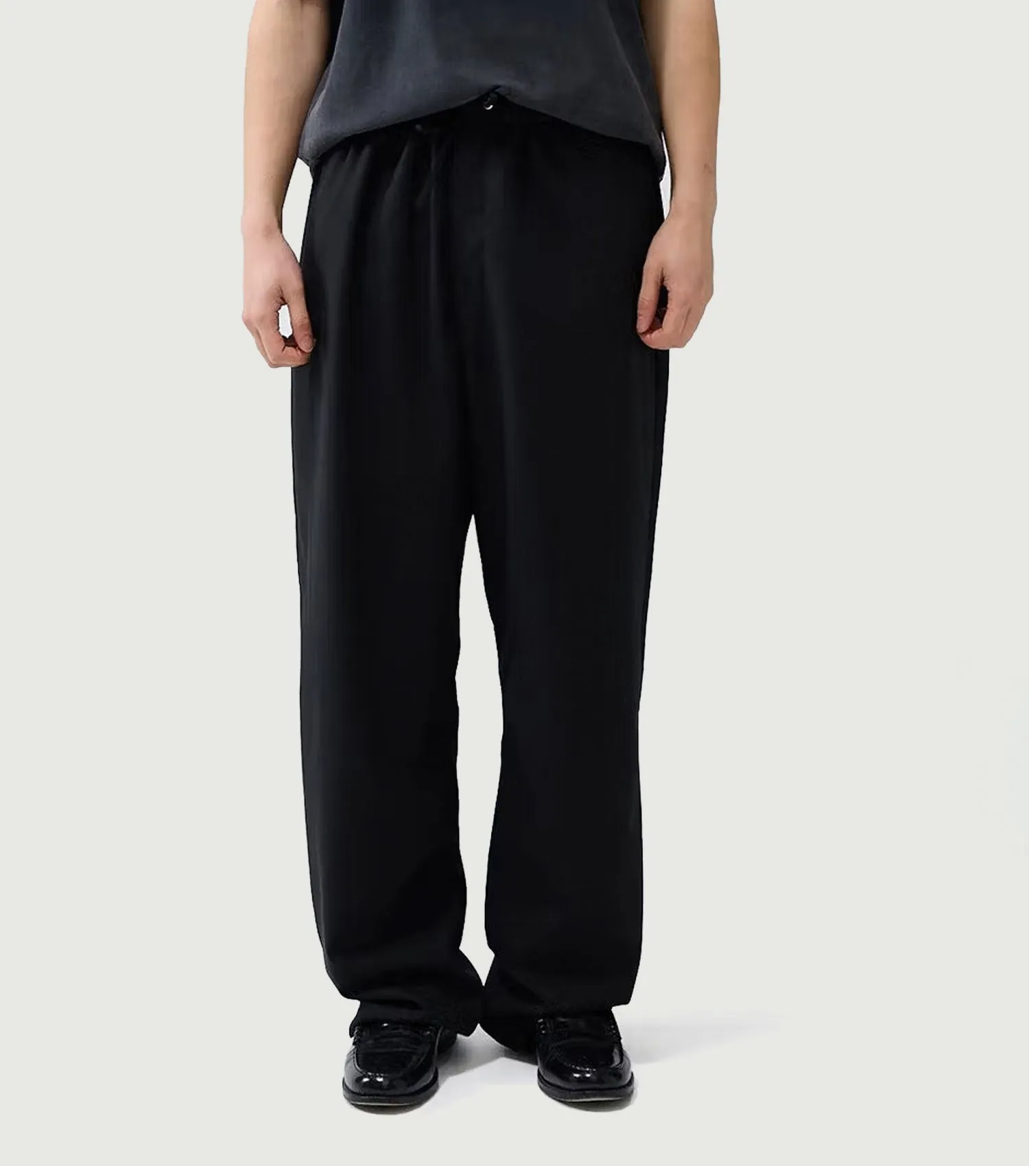 Lined Wool Work Trousers Black