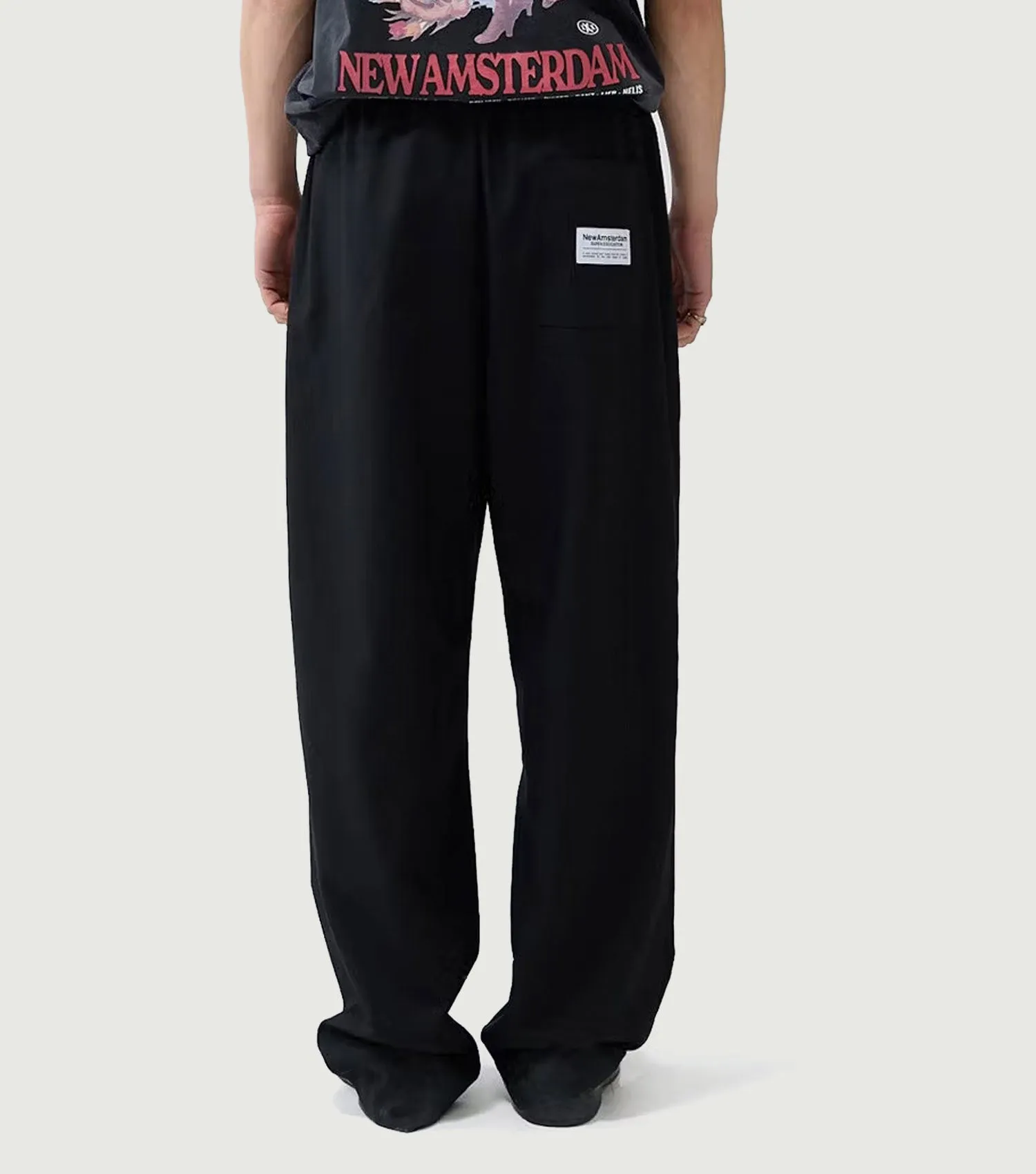 Lined Wool Work Trousers Black