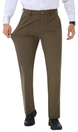 Lion Nardo Mens Stretch Dress Pants Slim Fit Dress Pants for Men Expandable Waist Casual Dress Pants Athletic Golf Pants