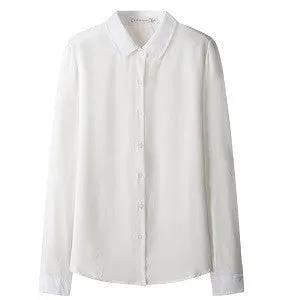 Long-sleeve Shirt 5 Solid Women Blouses Button Color Female Chiffon blouse Women's Slim Clothing