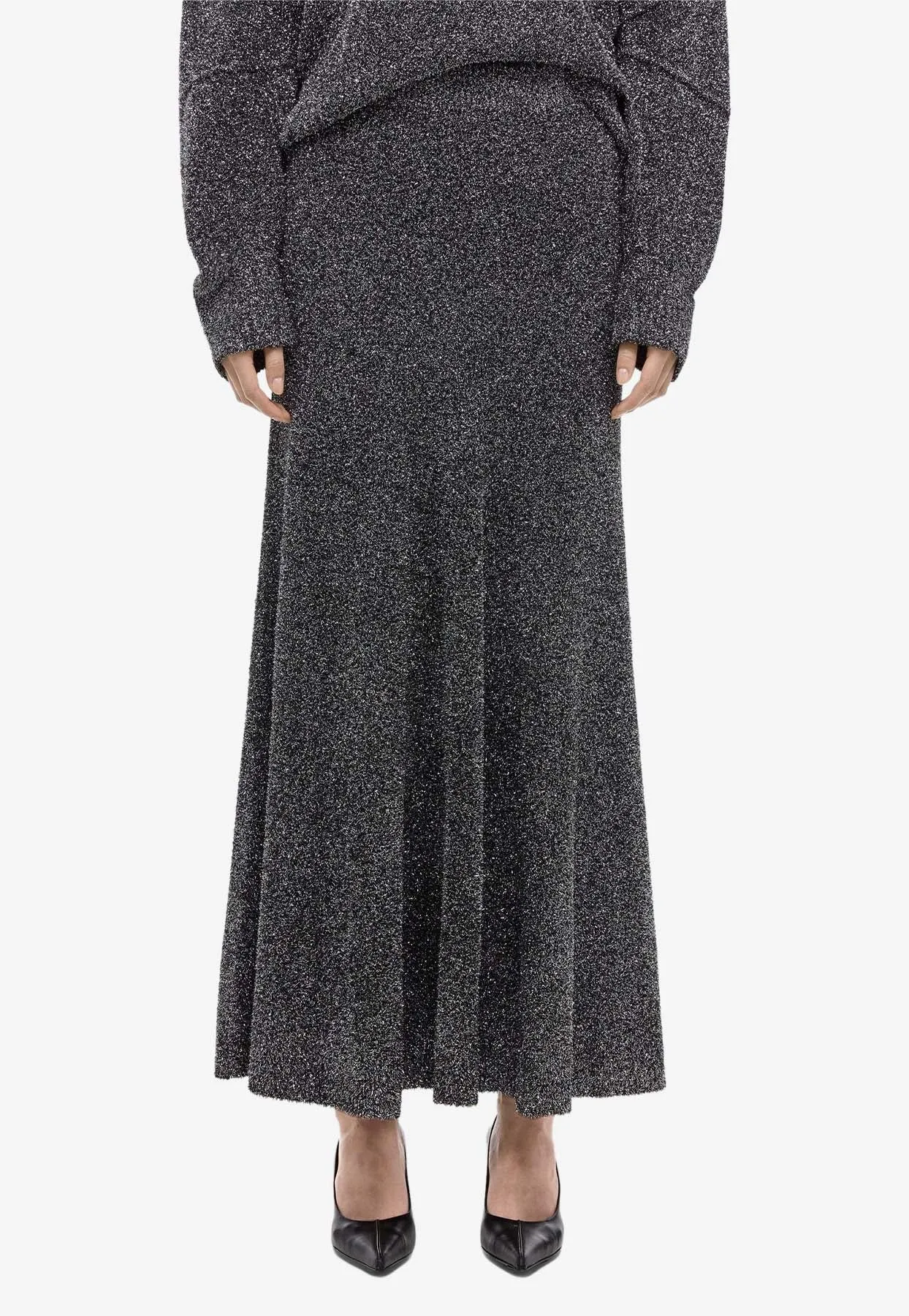 Lurex Knit Maxi Skirt