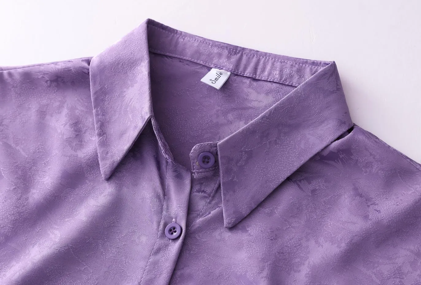 Luxurious Slinky Silk Blouse with Jacquard and Embossed Design