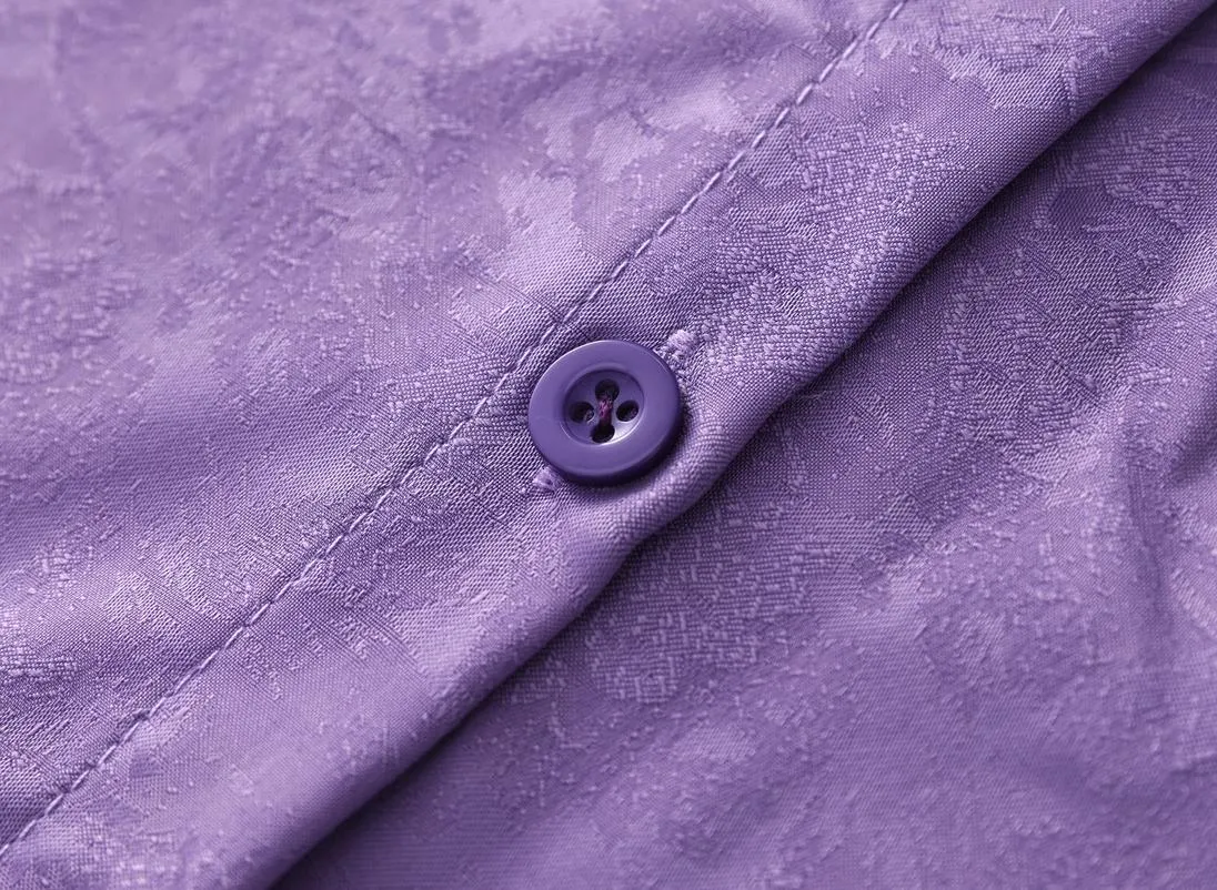 Luxurious Slinky Silk Blouse with Jacquard and Embossed Design