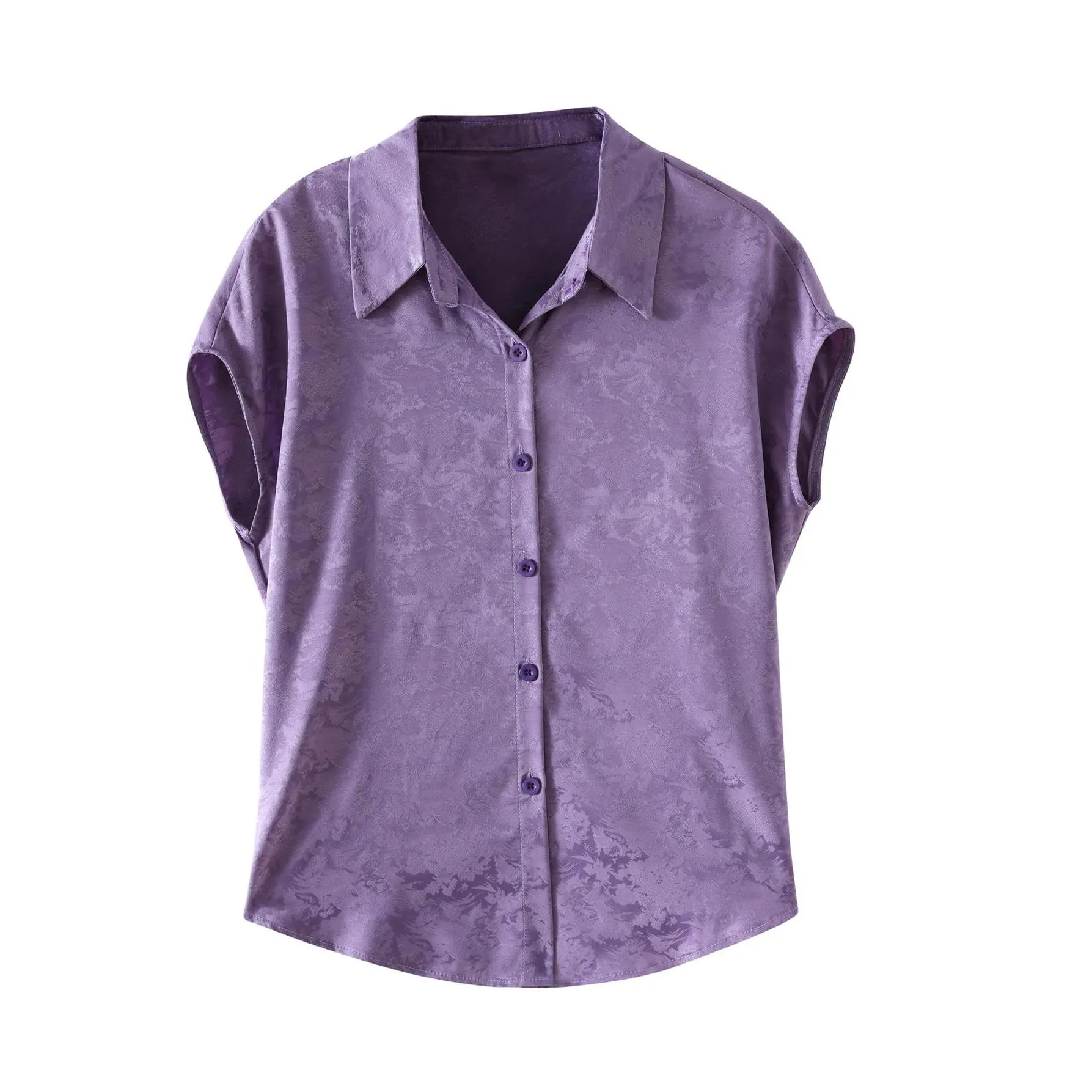 Luxurious Slinky Silk Blouse with Jacquard and Embossed Design