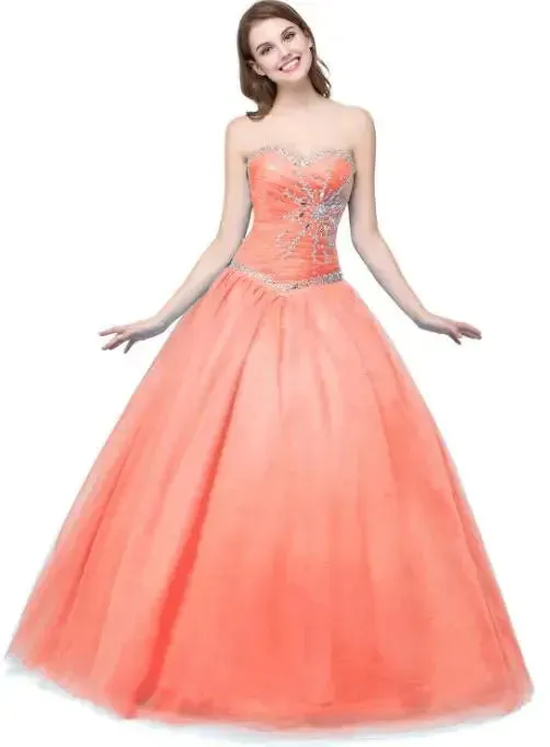 Luxury Sweet 16 Ball Gowns Quinceanera Dresses Sweetheart Crystal Vestidos De Debutante Curto Formal Party Gown