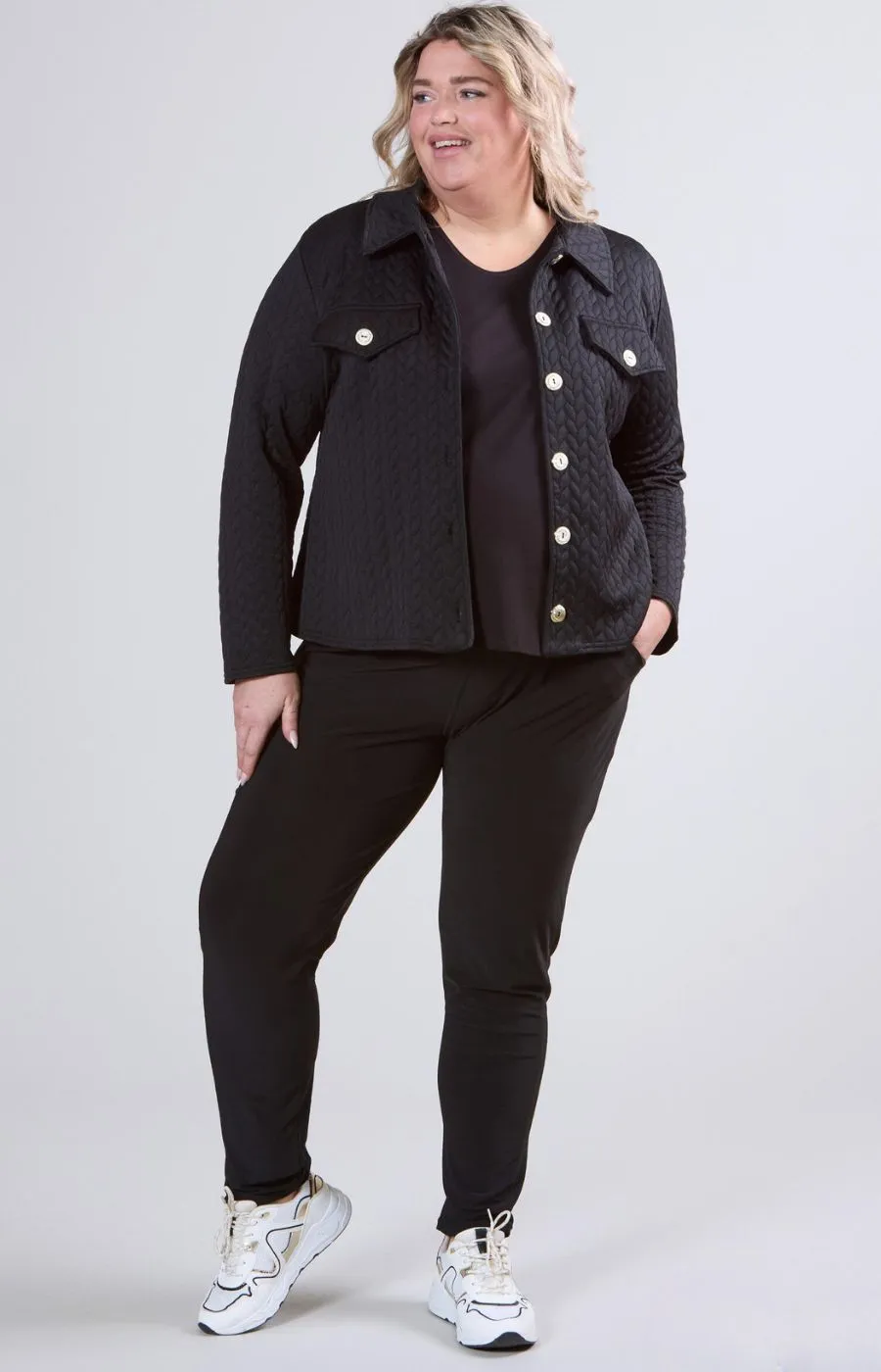 Magna Button Jacket in Black