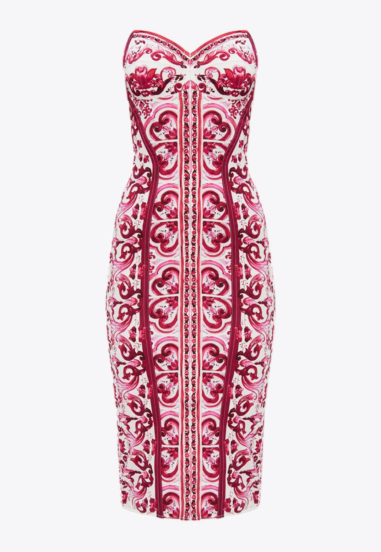 Majolica Print Midi Pencil Dress
