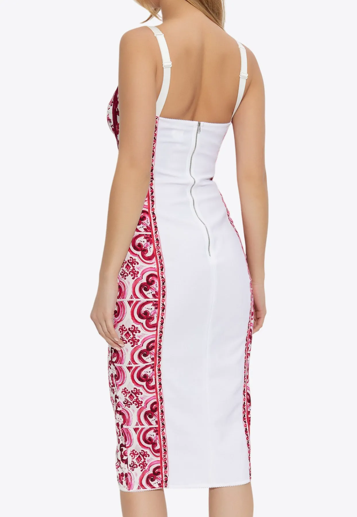 Majolica Print Midi Pencil Dress