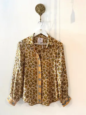 Marseille Silk Blouse in Gold