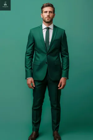 Men's Custom Green Two-Piece Suit – Bespoke Wedding Suits, Tailored Formalwear