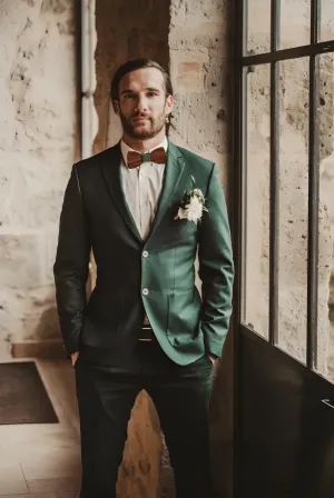 Men's Forest Green Two-Piece Suit – Ideal for Weddings, Engagements, Proms, Grooms & Groomsmen