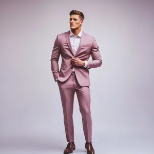 Men's Mauve Two-Piece Suit – Refined Formal Wear for Special Occasions