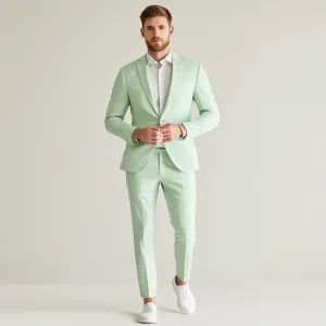 Men's Pistachio Green 2-Piece Suit - Elegant Formal Wear