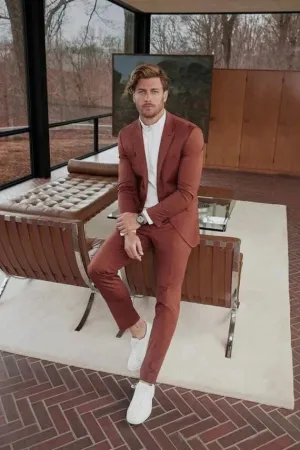 Men's Rust Two-Piece Suit | Perfect for Weddings & Engagements