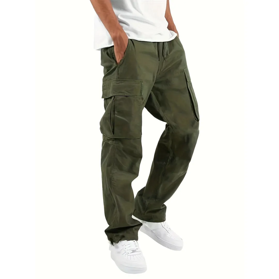 Men's Straight Cut Cargo Pants | Wide Leg