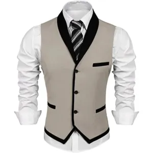 Men's tailored gilet vest smart casual evening events - polished fabric, flattering fit