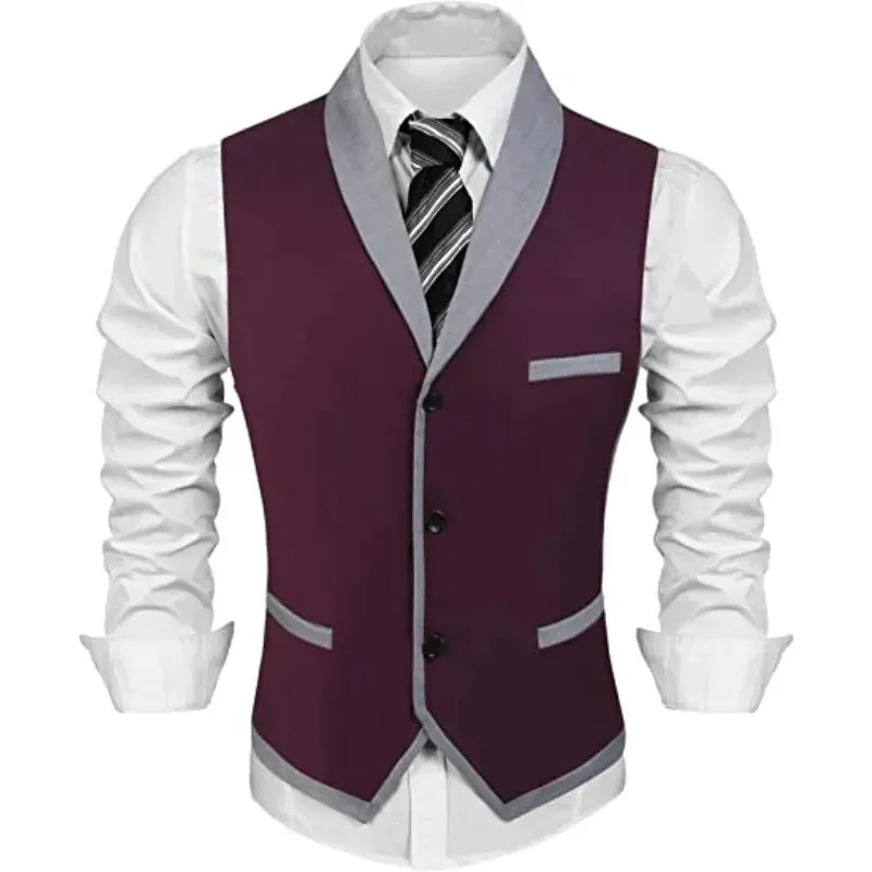 Men's tailored gilet vest smart casual evening events - polished fabric, flattering fit
