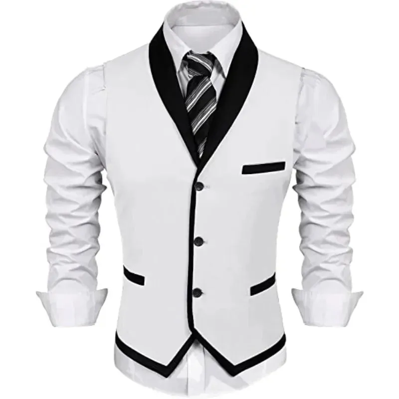 Men's tailored gilet vest smart casual evening events - polished fabric, flattering fit